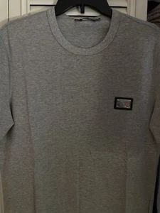 Dolce & Gabbana Branded-Tag Crewneck T-Shirt Size 46 Gray - Picture 1 of 3