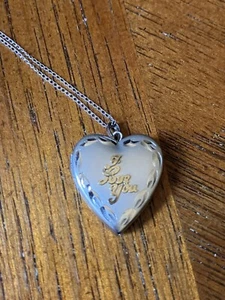 Vtg Sterling Silver "I Love You" Heart Locket - Picture 1 of 7