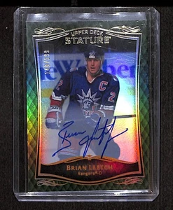 Estatura de cubierta superior 2023-24 AUTO verde #28 Brian Leetch/199 - Imagen 1 de 2