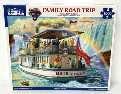 Rompecabezas White Mountain Family Road Trip Cataratas del Niágara 1000 piezas 24 x 30 nuevo Foto 1 de 4