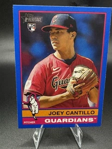2025 Topps Heritage Joey Cantillo #104 Dark Blue Border RC Guardians - Picture 1 of 2