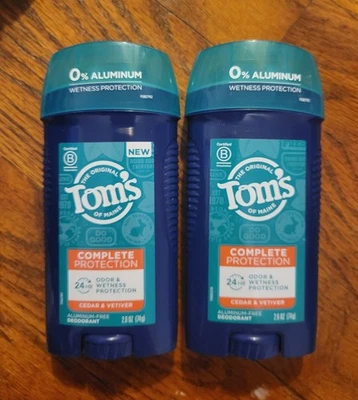Desodorante Tom's Of Maine Protección Completa Cedro y Vetiver Sin Aluminio Foto 1 de 4