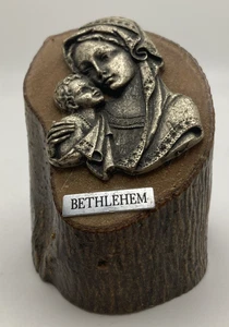 Beautiful Virgin Mary And Child On a Real Tree Branch From Bethlehem - Picture 1 of 7
