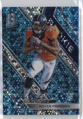 2018 Panini Spectra Rookies Neon Blue Prizm /75 Royce Freeman #141 Rookie RC - Image 1 of 2