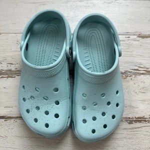 CROCS Unisex Light Blue Robins Egg Pattern Classic Clog MENS 6 WOMEN 8 - Picture 1 of 6