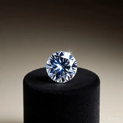 Piedra certificada de diamante blanco real cultivada en laboratorio de 5 quilates corte redondo grado D VVS1 D4 Foto 1 de 4