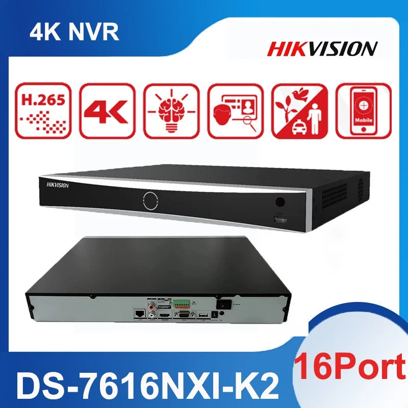 Hikvision DS-7616NXI-K2 16CH 4K 12MP AcuSense NVR H.265 Network Video Recorder