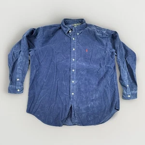 Polo Ralph Lauren Corduroy Shirt Men's XL Blue Blake Button Down Collar Cotton - Picture 1 of 8