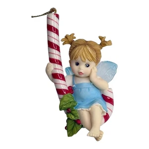 My Little Kitchen Fairies Ornament Candy Cane Swing Fairie Christmas Tree Decor - Picture 1 of 6