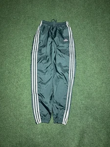 Vintage 90s Adidas Retro Green 3 Stripes Small 24x30 Swishy Jogger Track Pants - Bild 1 von 10