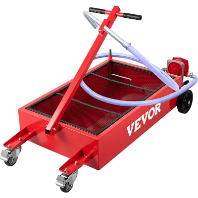 VEVOR Low Profile Oil Drain Pan Truck Drain Pan 20 Gallon with Pump Hose Casters - Image 1 of 4