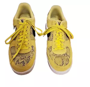 Nike Air Force 1 Low Yellow Snakeskin 2019 - limited edition size 8 mens - Picture 1 of 8
