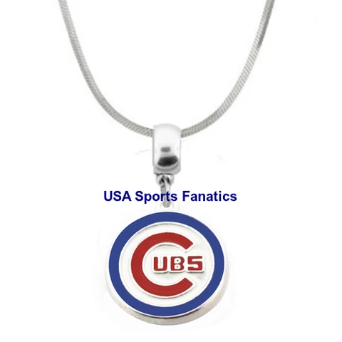 MLB - Chicago Cubs Team Logo Pendant Necklace With A 925 Snake Chain (5 Sizes) Cover