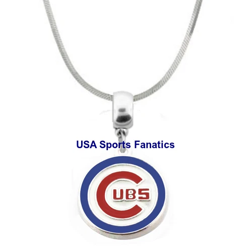 MLB - Chicago Cubs Team Logo Pendant Necklace With A 925 Snake Chain (5 Sizes) - Image 1 of 1