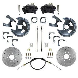 1968-1979 Chevrolet Nova Rear Disc Brake Conversion Drilled Rtr Black Clpr - Bild 1 von 8