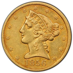 1856 $5 Liberty Head Gold Half Eagle - XF45 - Picture 1 of 4