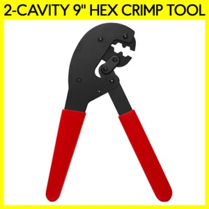 2-Cavity Hex Crimper Tool for RG59 RG6 Coax Coaxial Cable Crimp Connector Plugs - Picture 1 of 3