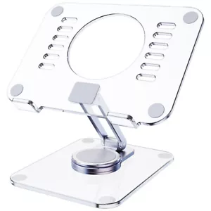 Transparent 360° Rotation Tablet Stand Base Desk Mount Holder For iPad iPhone - Picture 1 of 15