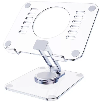 Transparent 360° Rotation Tablet Stand Base Desk Mount Holder For iPad iPhone - Image 1 of 4