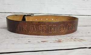 Vintage 70's Sweathogs Welcome Back Cotter Engraved Leather Kids Belt  - Picture 1 of 8