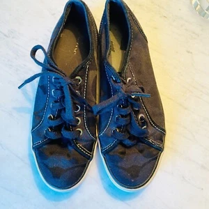 Coach Sneakers Womens 7 Leatherwear 1941 Casual Walking Shoes Logo Canvas - Picture 1 of 5