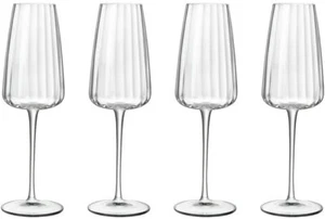 Luigi Bormioli Optica Fluted Sparkling Wine Champagne Crystal Glass, Set of 4 - Picture 1 of 5