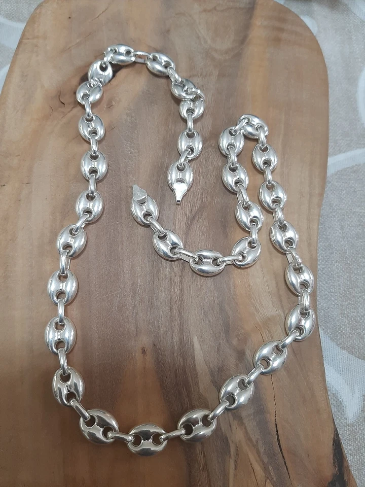 COLLANA  UOMO ARGENTO  925 COLLIER GIROCOLLO maglia marinara  $ - Immagine 1 di 1