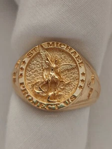 Archangel Michael Ring - Saint Signet Ring for Men & Women-Christian Protection - Picture 1 of 10