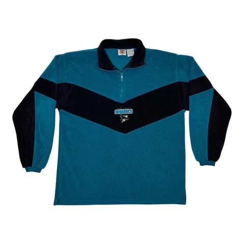 Vintage San Jose Sharks Fleece Sweater 1/4 Zip Size XL NHL Hockey by Edge Cover