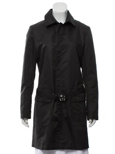 Y-3 by Yohji Yamamoto Womens Black Knee-Length Rain Coat Trench with Belt Size S - Picture 1 of 3