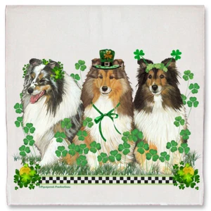 Shetland Sheepdog Día de San Patricio Plato de Cocina Toalla Regalo para Mascotas - Imagen 1 de 1