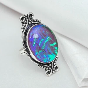 Beautiful Pink Triplet Opal Gemstone Handmade 925 Sterling Silver Jewelry Ring - Picture 1 of 4