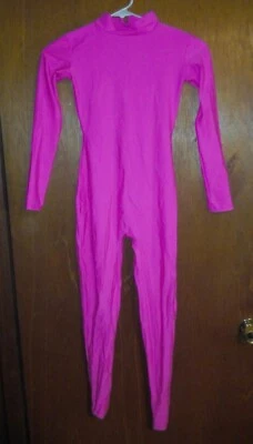 Mvefward Mujer Cuello Alto Manga Larga Rosa Cremallera Trasera Unitard S Foto 1 de 4