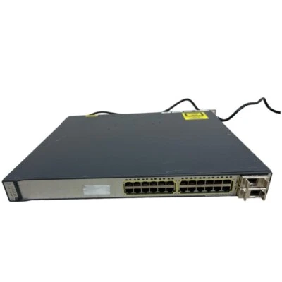 Cisco WS-C3750E-24PD-S 24-Port Gigabit Ethernet PoE Network Switch - Image 1 of 4