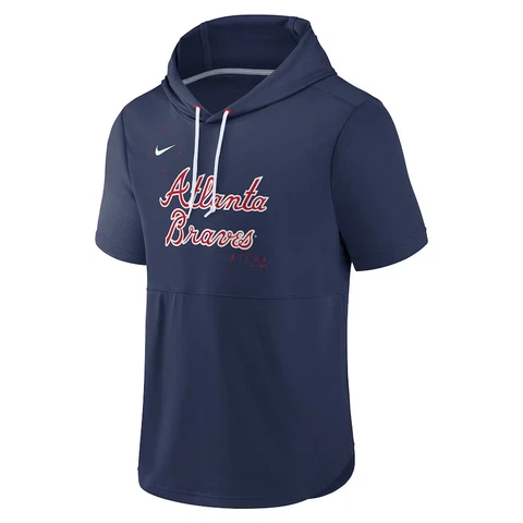 New Atlanta Braves Nike Springer Short Sleeve Team Pullover Hoodie Men's MLB Cover