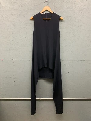 Macacão feminino Stella McCartney tamanho 42 preto drapeado sem mangas elegante chique - Imagem 1 de 4