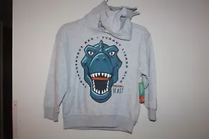365 Kids Dinosaur Hoodie Boys sz 8 long sleeve hooded sweatshirt "total beast" - Picture 1 of 9