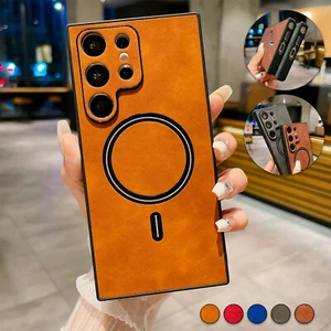 Funda Magnética Mag Safe Cuero PU para Samsung Galaxy S24 Ultra S21 FE Note 20 - Imagen 1 de 20