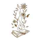 Book with Flowers Vinyl Wall Stickers Mural Floral Book Reading Book Lover Gifts