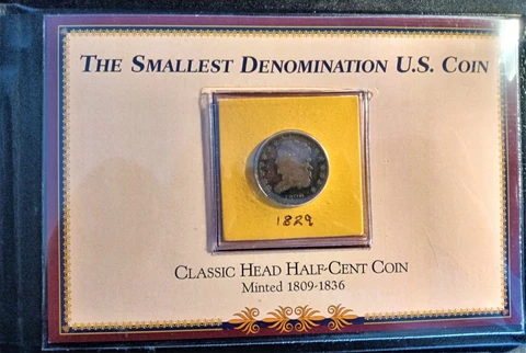 The Smallest Denomination U. S. Coin, 1829 half cent Cover