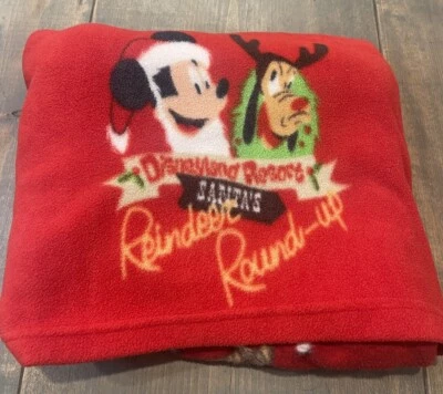 Travesseiro/cobertor de lã de Natal redondo renas do Papai Noel resort Disney 48”X36” - Imagem 1 de 4