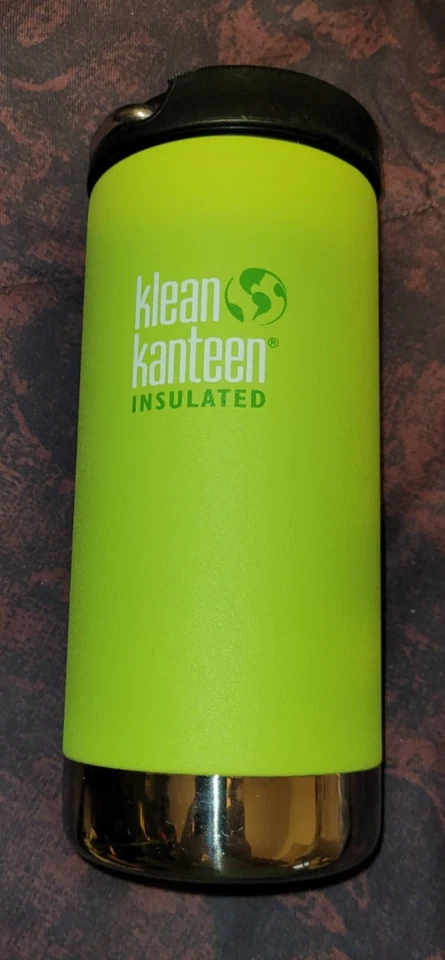 Vaso de café aislado Klean Kanteen, Chartreuse, 12 oz Foto 1 de 4