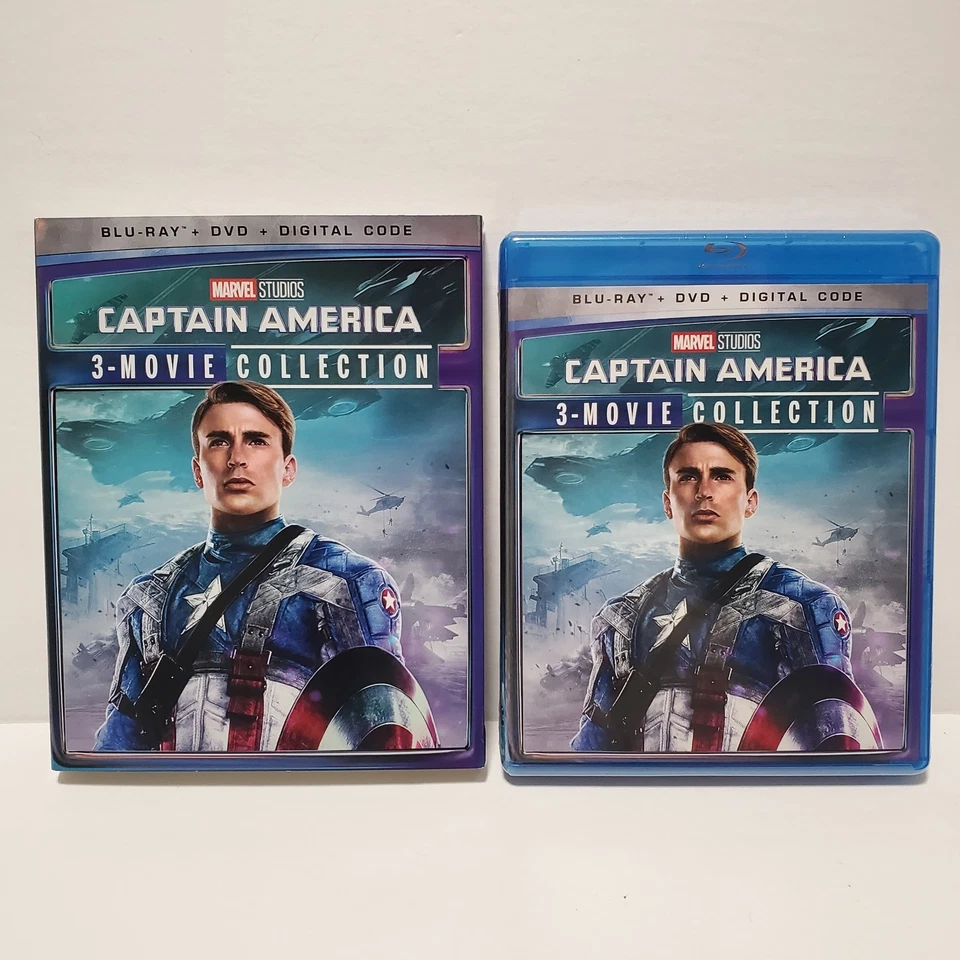 Captain America 3-Movie Collection Blu-Ray DVD Set Digital Code W/Slip Cover NEW - Image 1 of 4