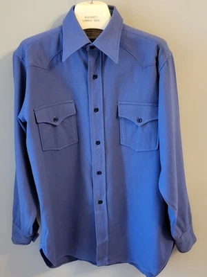 Pendleton Vintage 70s High Grade Western Wear Blue Button-up Shirt Large - Image 1 of 4