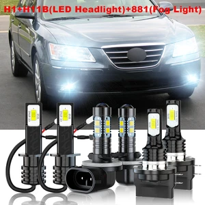 For Hyundai Sonata 2009-2010 LED Headlight High/Low Beam+Fog Light Bulbs Combo - Picture 1 of 18