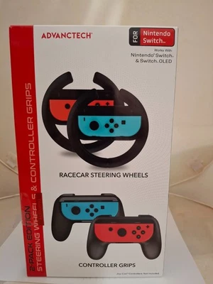 Advanctech Nintendo Switch Joy Con Accesorio Volante y Empuñaduras Controlador Foto 1 de 4