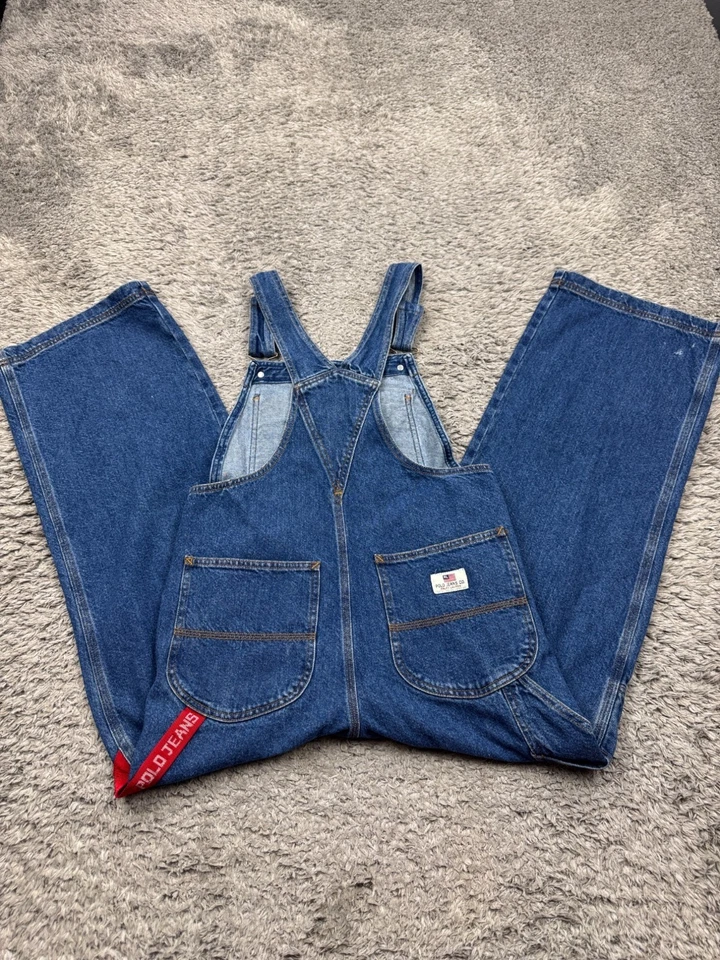 Mono de mezclilla Ralph Lauren para hombre grande carpintero ropa de trabajo polo jeans babero de colección años 90 Foto 1 de 4