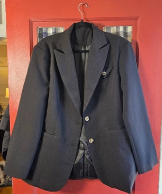 黑色长袖纽扣前外套夹克口袋,尺寸 L,全新无标签 — 第 1/4 张图片