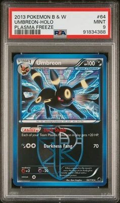 PSA 9 Umbreon #64 Plasma Freeze Holo Rare Pokémon Graded Vintage Card - Image 1 of 2