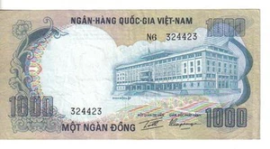 VIETNAM SOUTH, 1000 DONG, RADAR Note  324423, ND , RARE - Picture 1 of 1